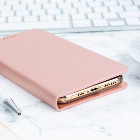 Olixar Leather-Style iPhone 11 Pro Mirror Stand Case - Rose Gold