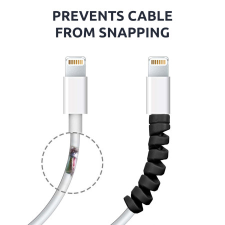 Olixar Universal Kabelschutzfolien - Schwarz-Weiß - 6er Packung