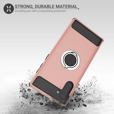 Olixar ArmaRing Galaxy Note 10 solid deksel med fingerring - Rose gull