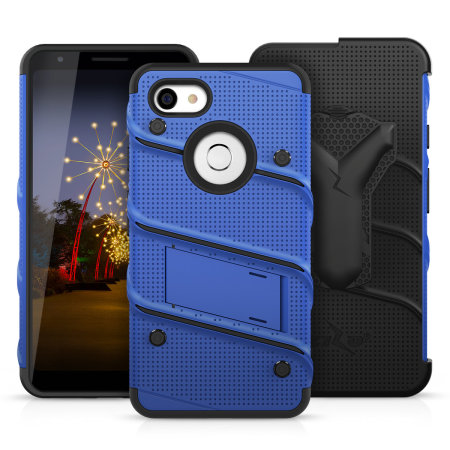 Zizo Bolt Google Pixel 3A Tough Case & Screen Protector - Blue/Black