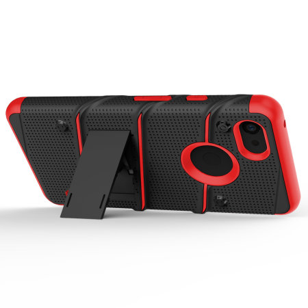 Zizo Bolt Google Pixel 3A XL Tough Case & Screen Protector - Black/Red