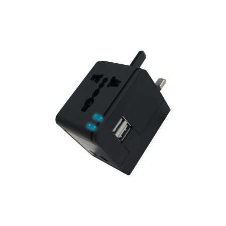Jivo World Travel Plug W/Dual USB Black