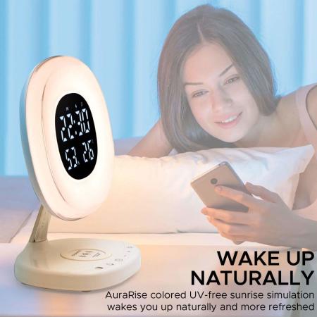 Promate AuraRise Multi-Function LED Wireless Charging Alarm Clock