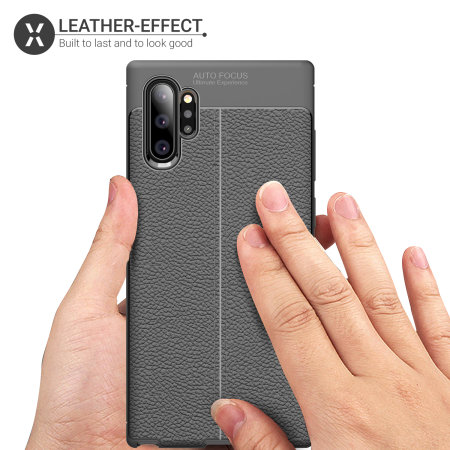 Olixar Attache Samsung Galaxy Note 10 Plus deksel i lærimitasjon-Svart
