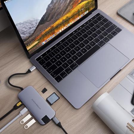 HyperDrive Slim 8-in-1 Hub for USB-C Devices - Space Grey