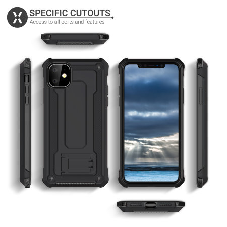 Olixar Manta iPhone 11 Tough Case with Tempered Glass - Black