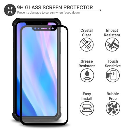 Olixar Manta iPhone 11 Pro Max Tough Case with Tempered Glass - Black