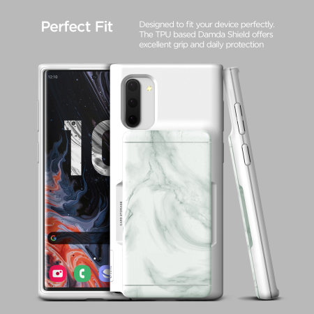 VRS Design Damda Glide Shield Samsung Note 10 Case - White Marble