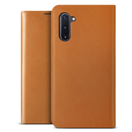 VRS Design Genuine Leather Diary Samsung Note 10 Case - Brown