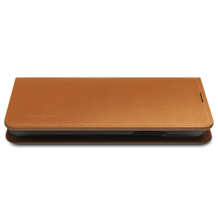 VRS Design Genuine Leather Diary Samsung Note 10 Case - Brown