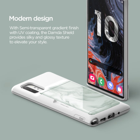 VRS Damda Glide Shield Samsung Note 10 Plus Case - White Marble