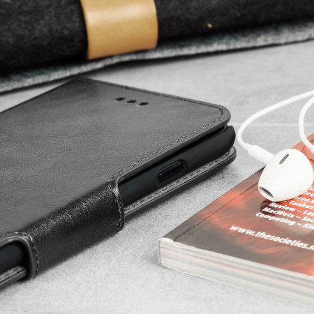 Olixar Leder-Stil Xiaomi Mi 9T Brieftasche Hülle - Schwarz