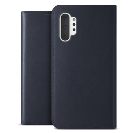 VRS Design Genuine Leather Diary Samsung Note 10 Plus 5G Case - Navy