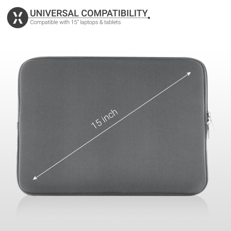 Olixar Universal Neoprene Laptop Sleeve 15" - Grey