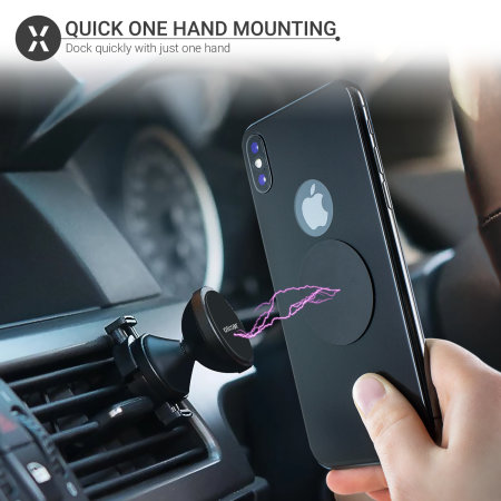 Hexa Core Magnet Phone Holder Air Vent Mount for iPhone 6s Plus Galaxy S6 S7 Edge Note 4 5 LG G5 Universal Premium Air Vent Car Mount Holder for Large Phones Magnetic Car Mount