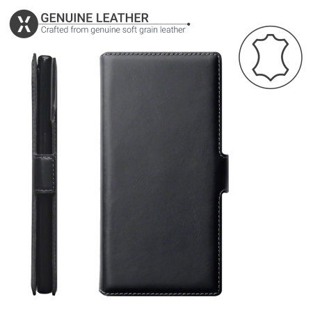 Olixar Slim Genuine Leather Samsung Note 10 Plus 5G Wallet Case -Black