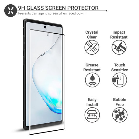 Olixar Sentinel Samsung Note 10 Case & Glass Screen Protector - Black