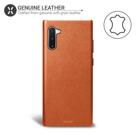 Olixar Genuine Leather Samsung Galaxy Note 10 Case - Brown
