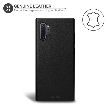 Olixar Genuine Leather Samsung Galaxy Note 10 Plus Case - Black