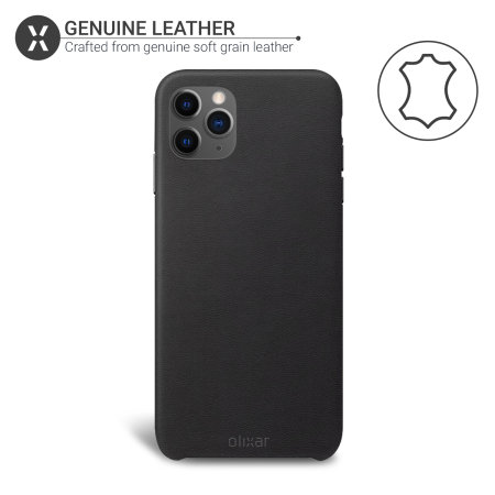 Olixar Genuine Leather iPhone 11 Pro Case - Black