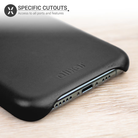 Olixar Genuine Leather iPhone 11 Pro Case - Black