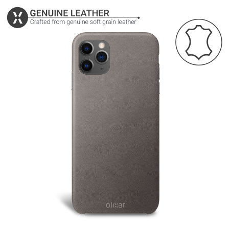 Olixar Genuine Leather iPhone 11 Pro Case - Grey