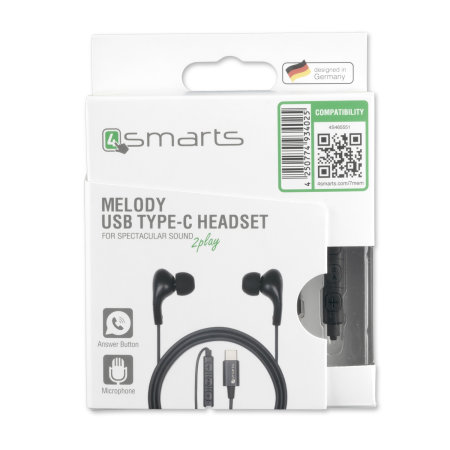 4Smarts Active Melody In-Ear Earphones USB-C for Note 10 Plus - Black