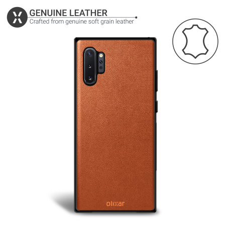 Olixar Genuine Leather Samsung Galaxy Note 10 Plus 5G Case - Brown