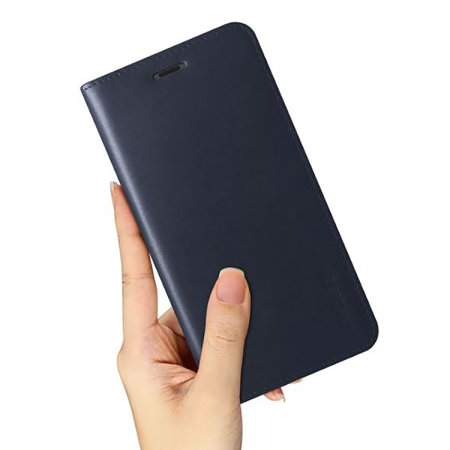 VRS Design Genuine Leather Diary iPhone 11 Pro Case - Navy