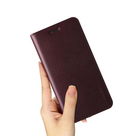 VRS Design Genuine Leather Diary iPhone 11 Case - Wine