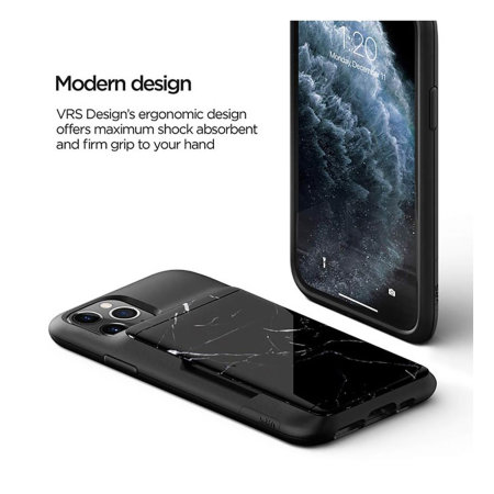 VRS Design Damda Glide Shield iPhone 11 Pro Case - Black Marble