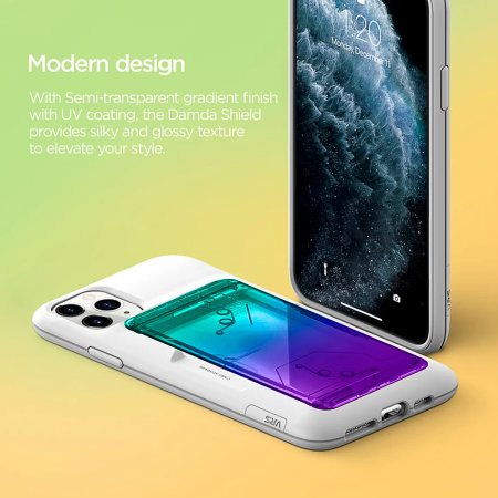 Coque iPhone 11 VRS Design Damda Glide Shield – Vert / violet