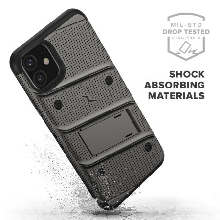 Zizo Bolt Series iPhone 11 Case & Screen Protector - Grey/Black