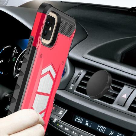 Coque iPhone 11 Zizo Electro avec support voiture magnétique – Rouge