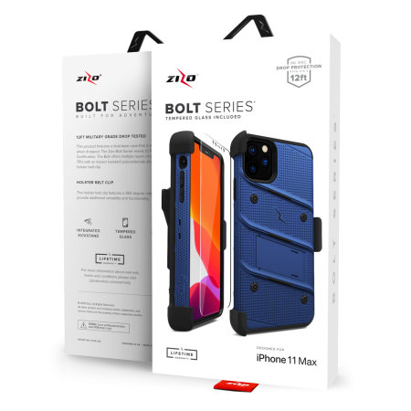 Zizo Bolt iPhone 11 Pro Max Deksel & belteklemme - Blå/Svart