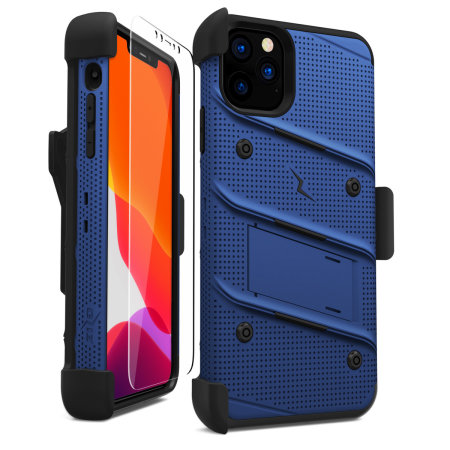 Zizo Bolt iPhone 11 Pro Max Case & Screenprotector - Blauw / Zwart