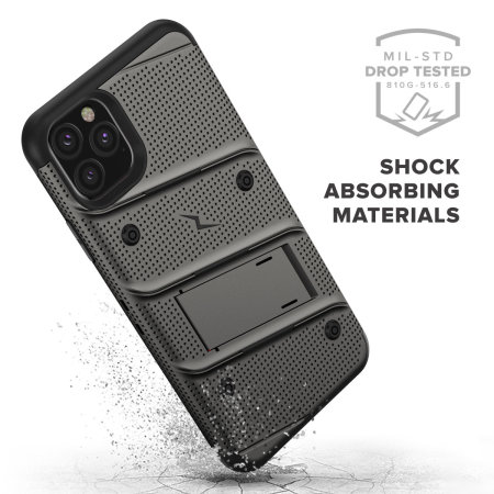Zizo Bolt Series iPhone 11 Pro Max Case & Screen Protector -Grey/Black
