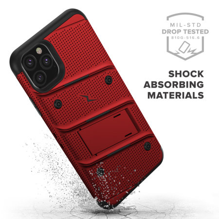 Zizo Bolt Series iPhone 11 Pro Max Case & Screen Protector - Red/Black