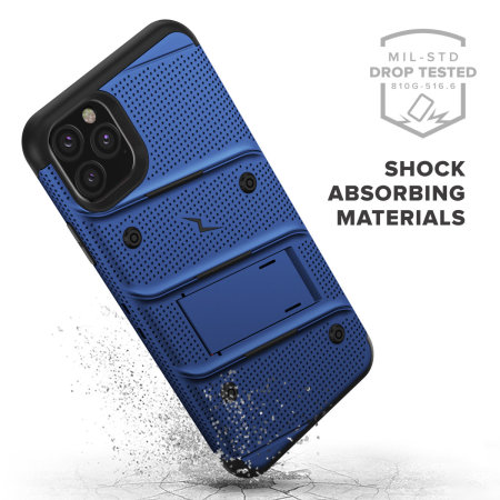 Zizo Bolt Series iPhone 11 Pro Kovakotelo & Vyöklipsi – Sininen musta