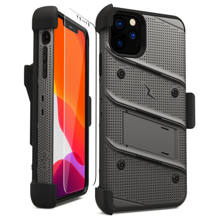 Zizo Bolt Series iPhone 11 Pro Case & Screen Protector - Grey/Black