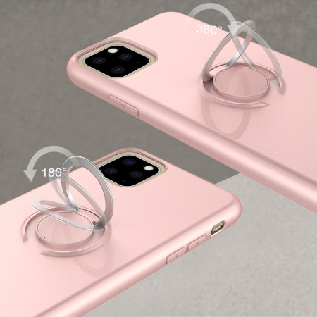 Coque iPhone 11 Pro Zizo Revolve avec bague de maintient – Quartz rose