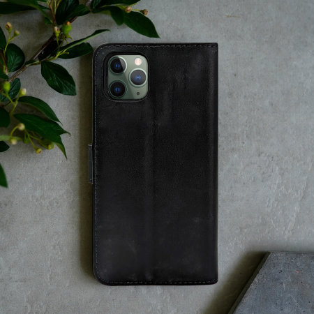 Housse iPhone 11 Pro Max Olixar portefeuille en cuir – Noir