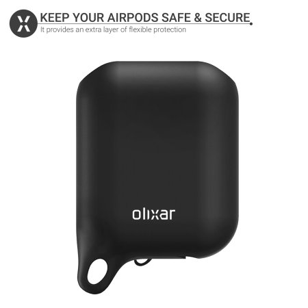 Olixar Soft Silicone Apple AirPods Protective Case - Black