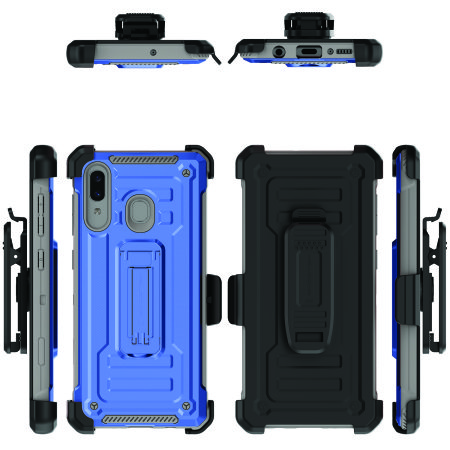 Ghostek Iron Armor 2 Samsung A30s Case & Screen Protector - Blue/Grey
