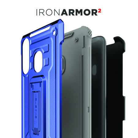 Ghostek Iron Armor 2 Samsung A50s Case & Screen Protector - Blue/Gray