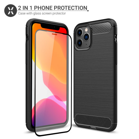 Olixar Sentinel iPhone 11 Pro Case & Glass Screen Protector - Black
