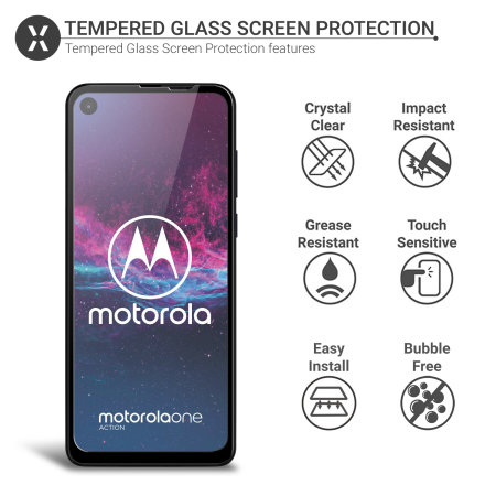 Olixar Motorola One Action Tempered Glass Screen Protector
