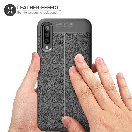 Coque Samsung Galaxy A50s Olixar Attache effet cuir – Noir