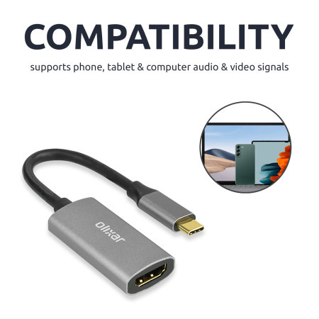 Olixar USB-C naar HDMI Adapter 4K 60Hz - Zilver