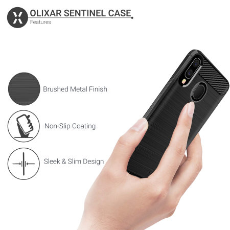 Olixar Sentinel Samsung A30s Case & Glass Screen Protector - Black